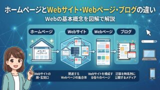 ホームページとWebサイト・Webページ・ブログの違い