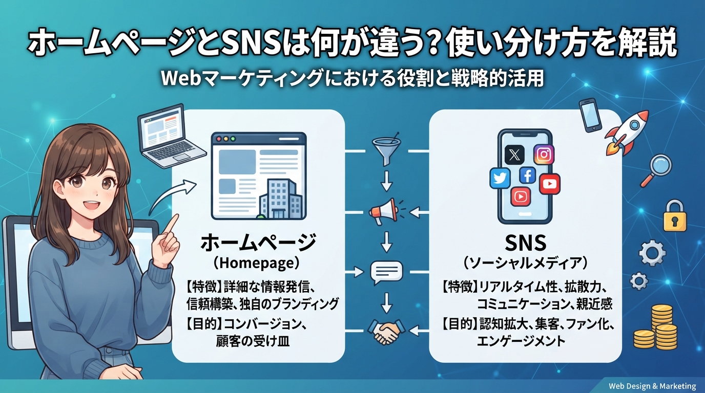 ホームページとSNSは何が違う？